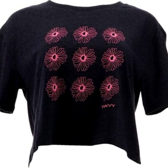 FLORAL CROP TOP - WVVY // NWT // Small // Short Sleeve Top Shirt Tee Tunic New - Picture 1 of 2